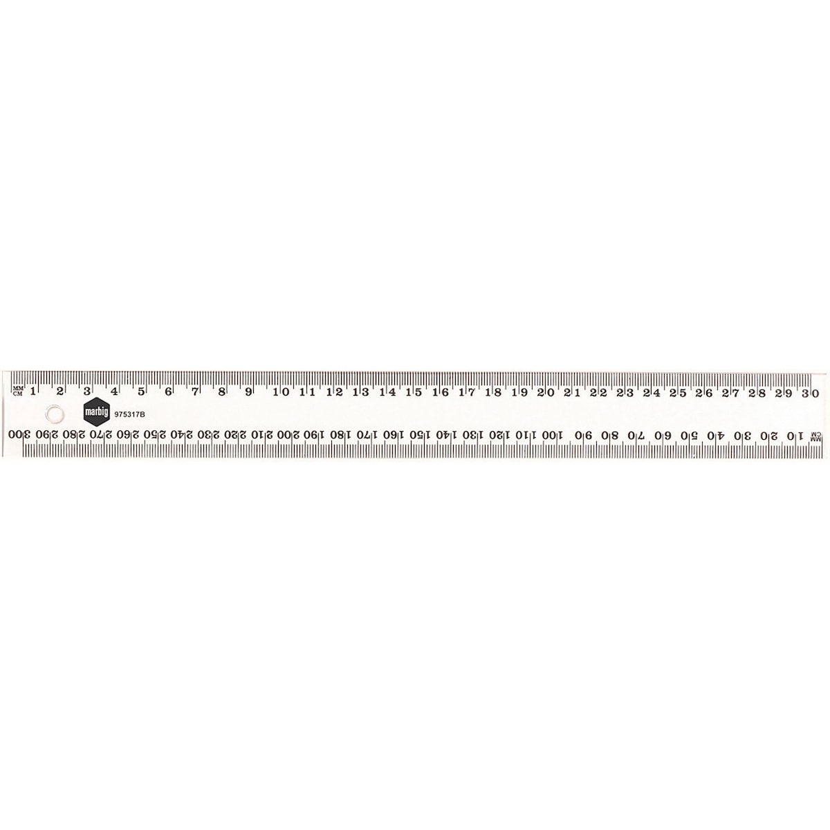 Marbig Clear Plastic Ruler 30cm Each