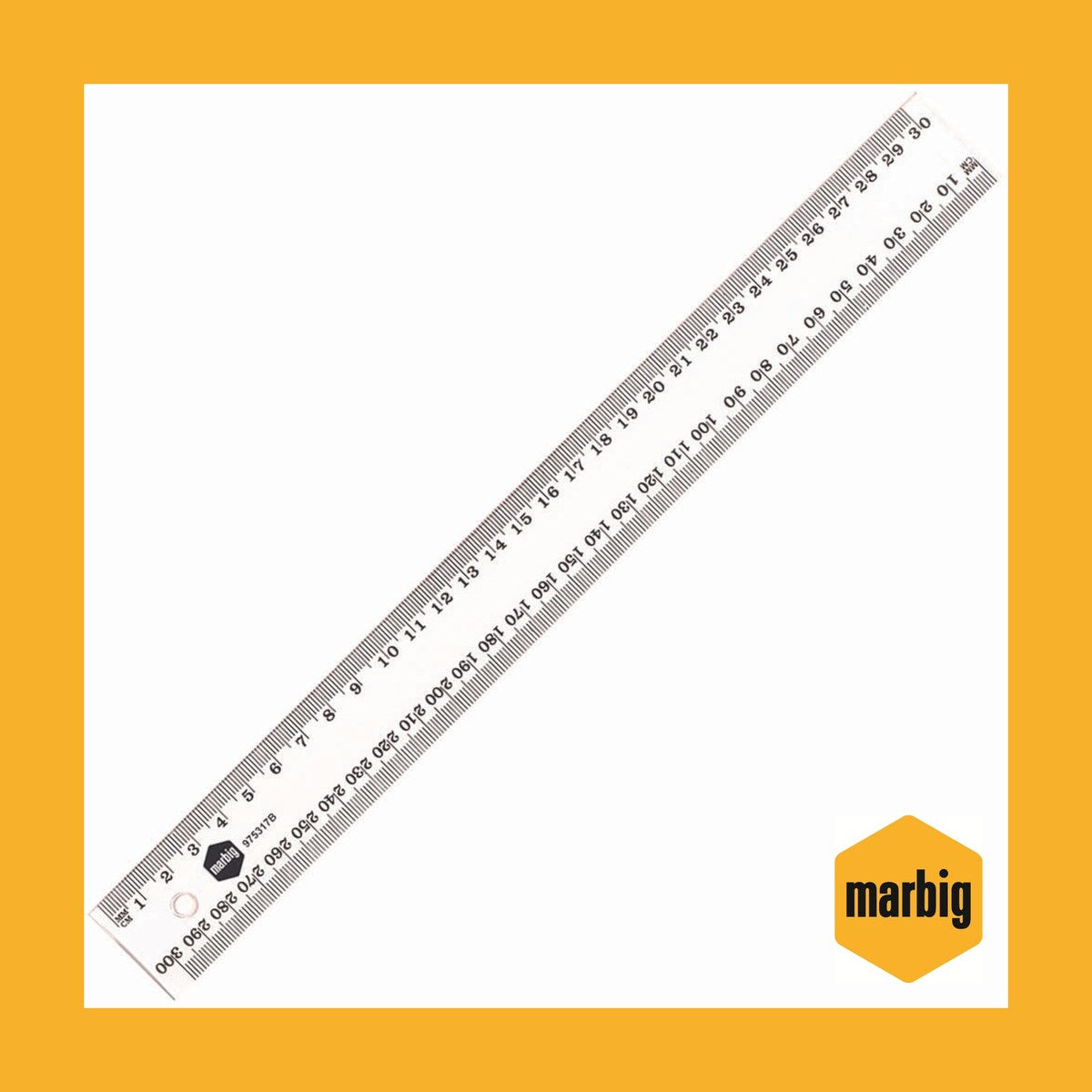 Marbig Clear Plastic Ruler 30cm Each