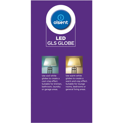 Olsent Led Gls Globe 15w 1700lm Warm White Bayonet Cap 2 Pack