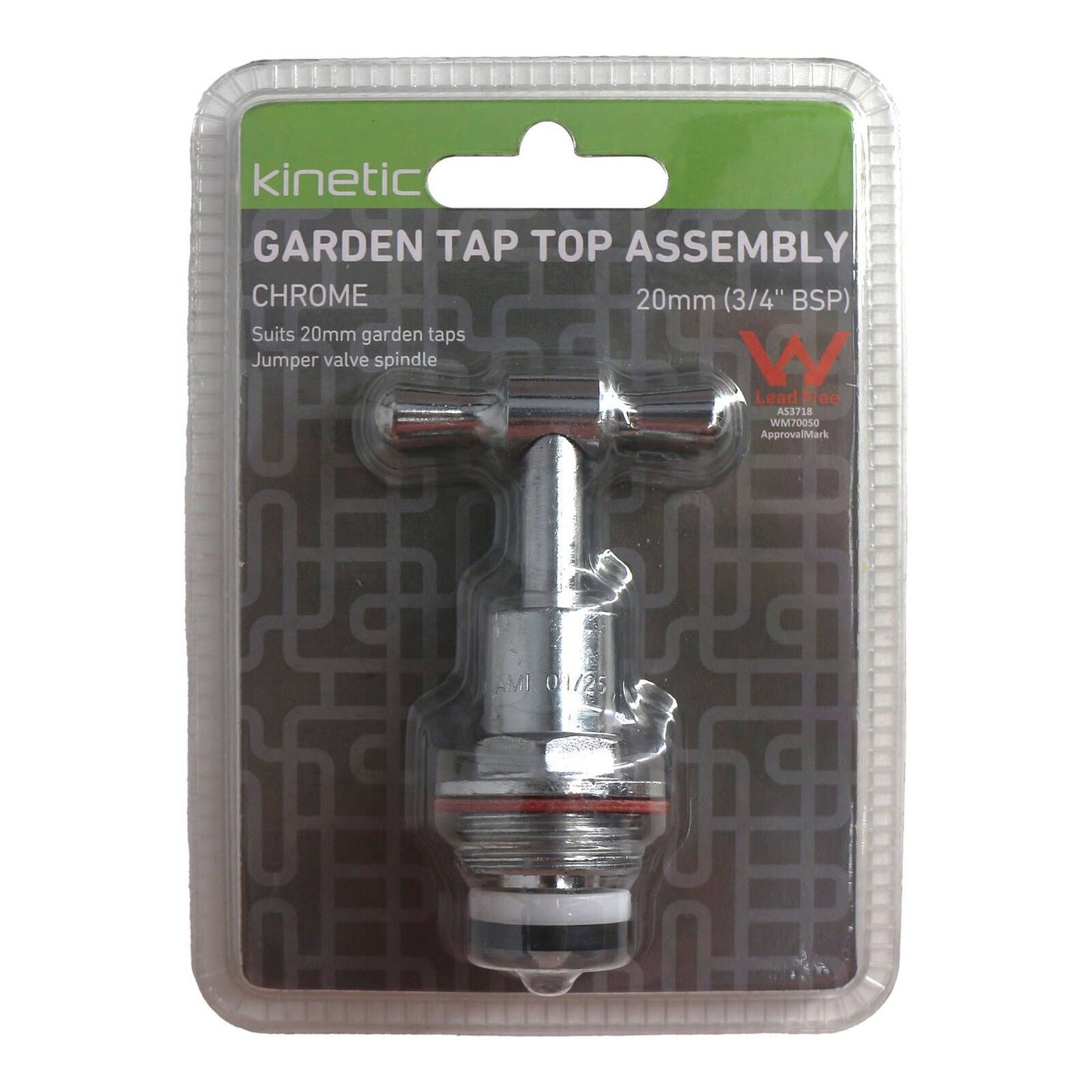 Kinetic Chrome Garden Tap Top Assembly - 20mm