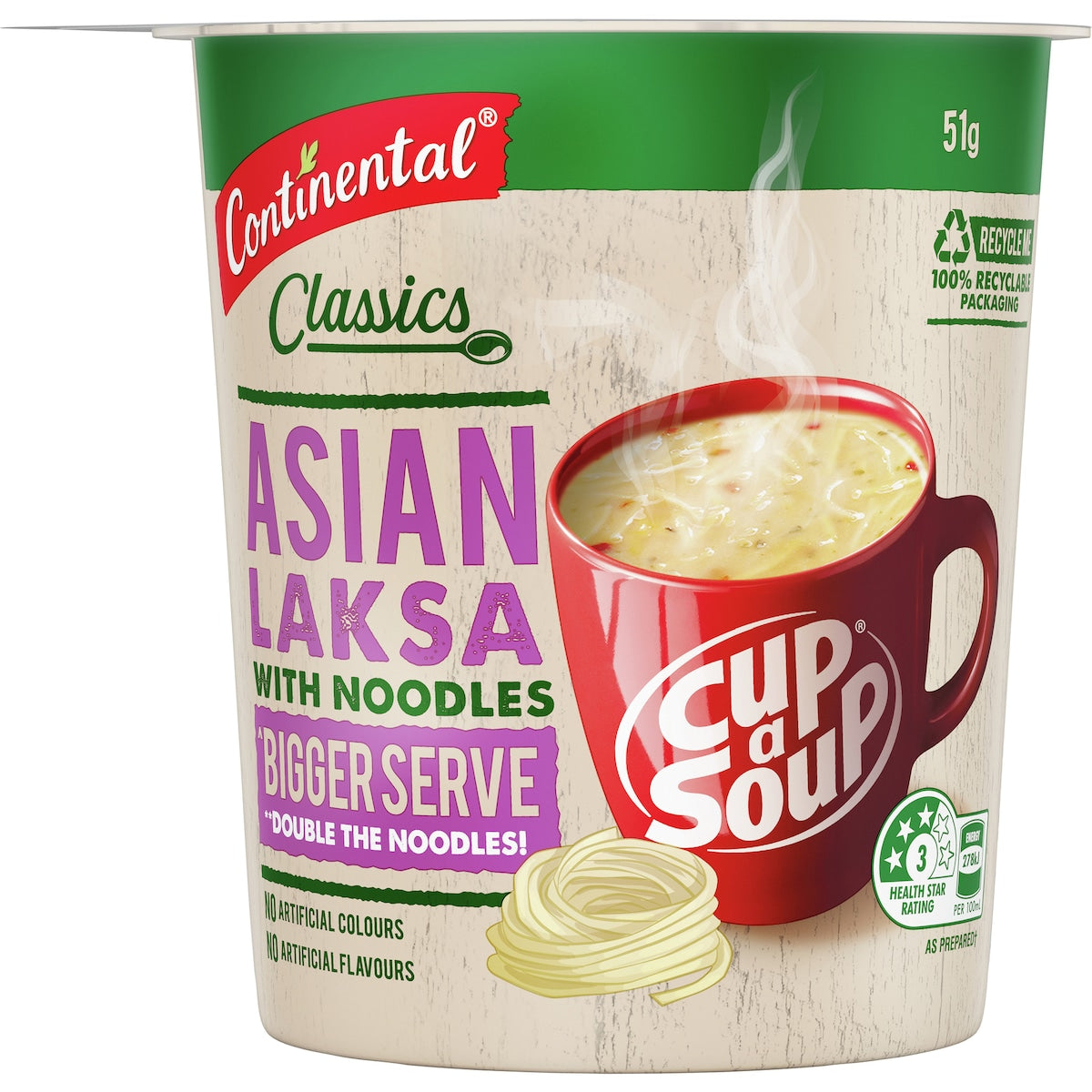 Continental Classics Cup A Soup Asian Laksa Bigger Serve 51g