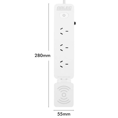 Arlec Powerboard - 4 Outlet - Detachable 10W Wireless Charger