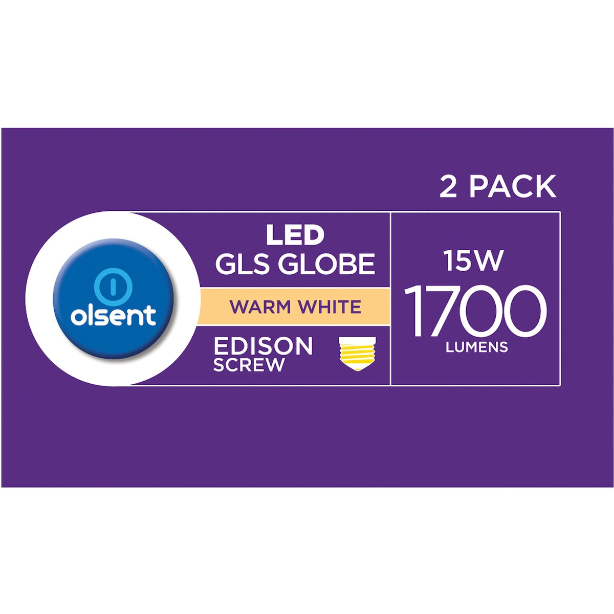 Olsent Led Gls Es 15.0w 1800lm Warm White 2 Pack