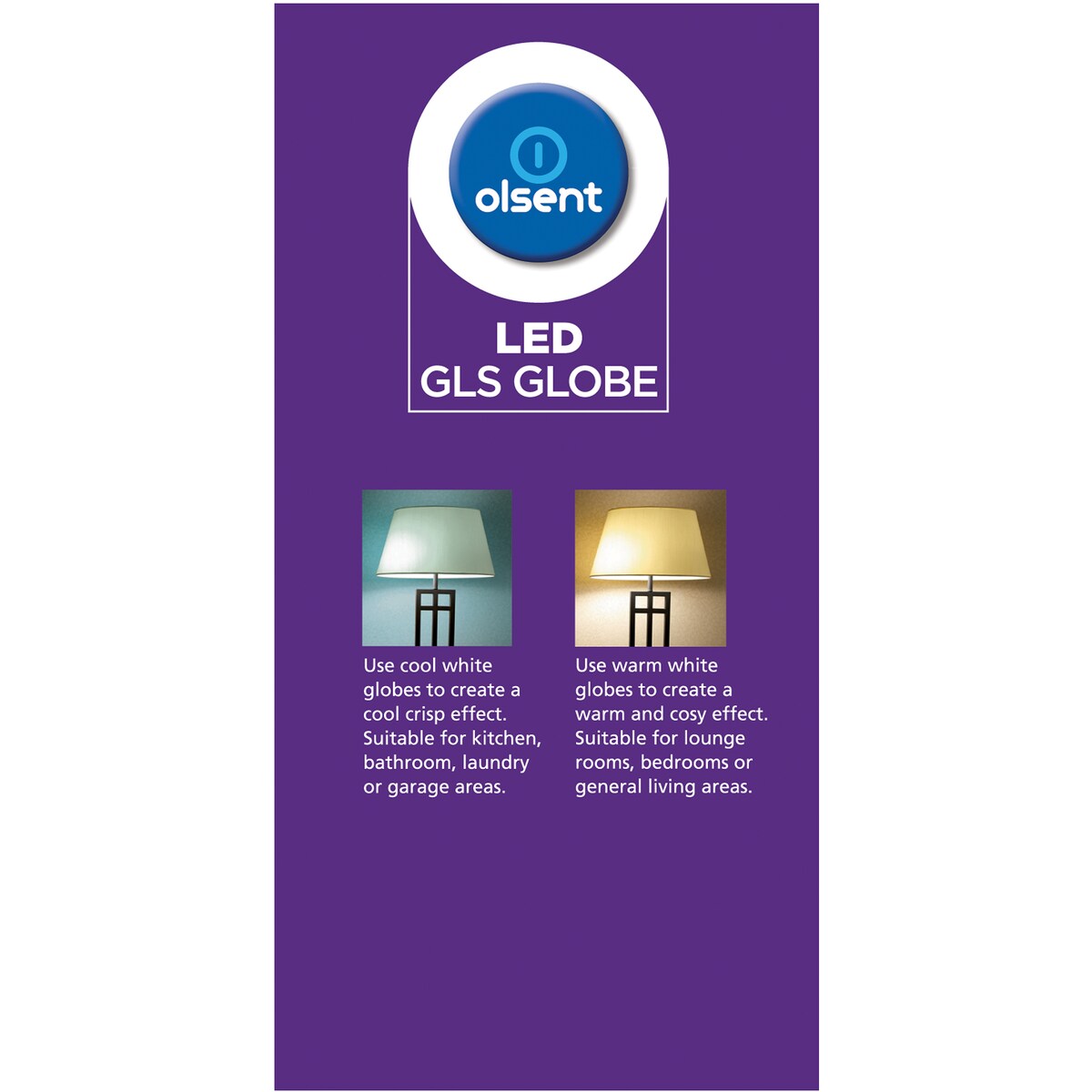 Olsent LED GLS Globe 15W Cool White Edison Screw 2 pack