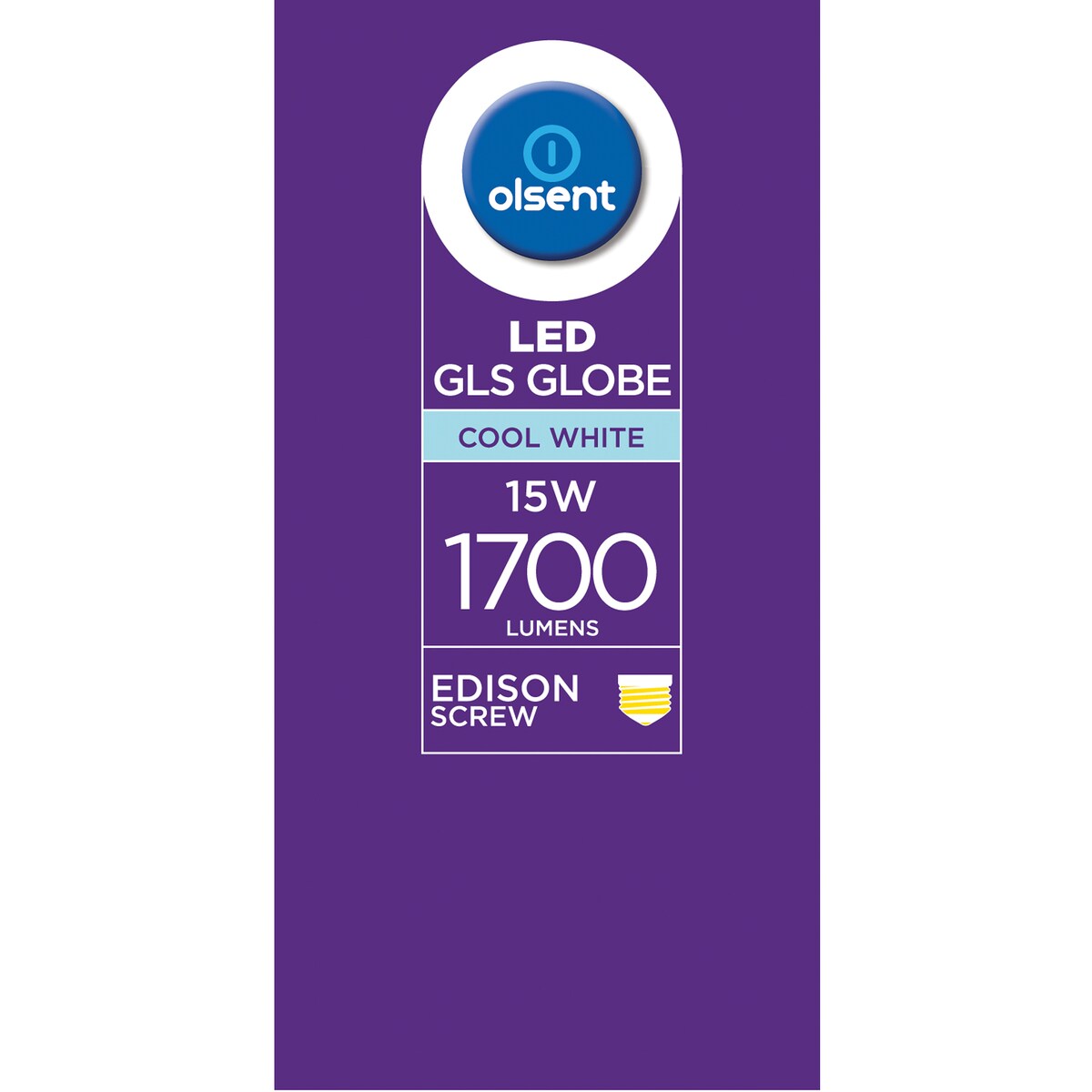 Olsent LED GLS Globe 15W Cool White Edison Screw 2 pack