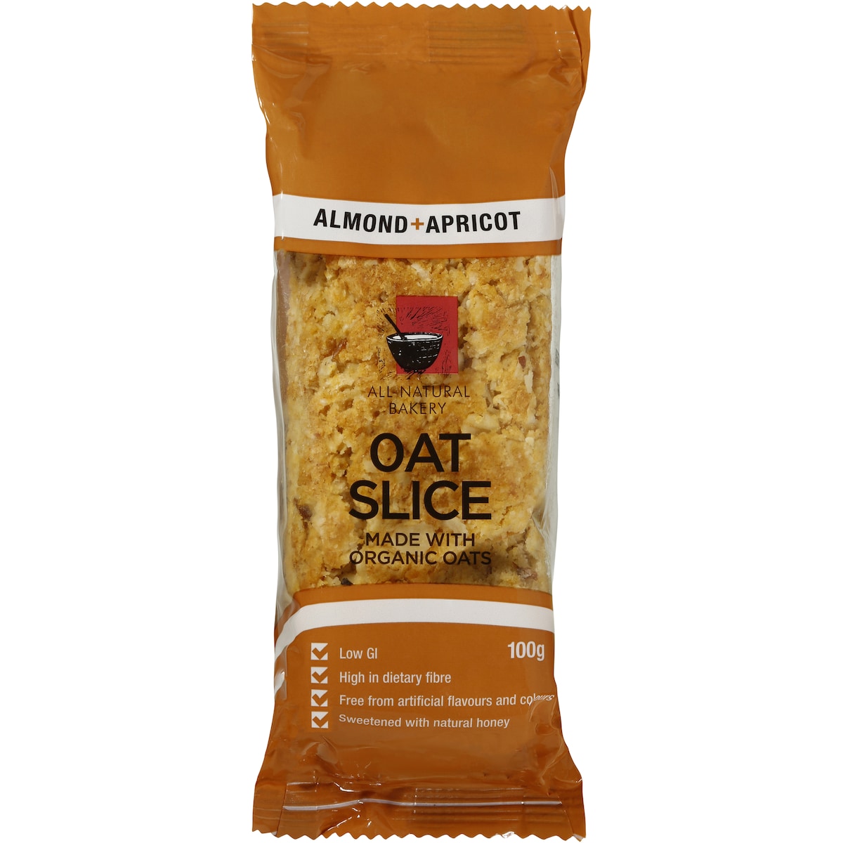 All Natural Bakery Bars Slice Oat Almond & Apricot 100g