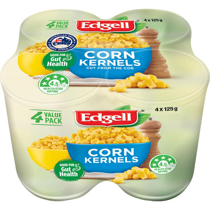 Edgell Grown Sweet Corn Kernels 125g X 4 Pack