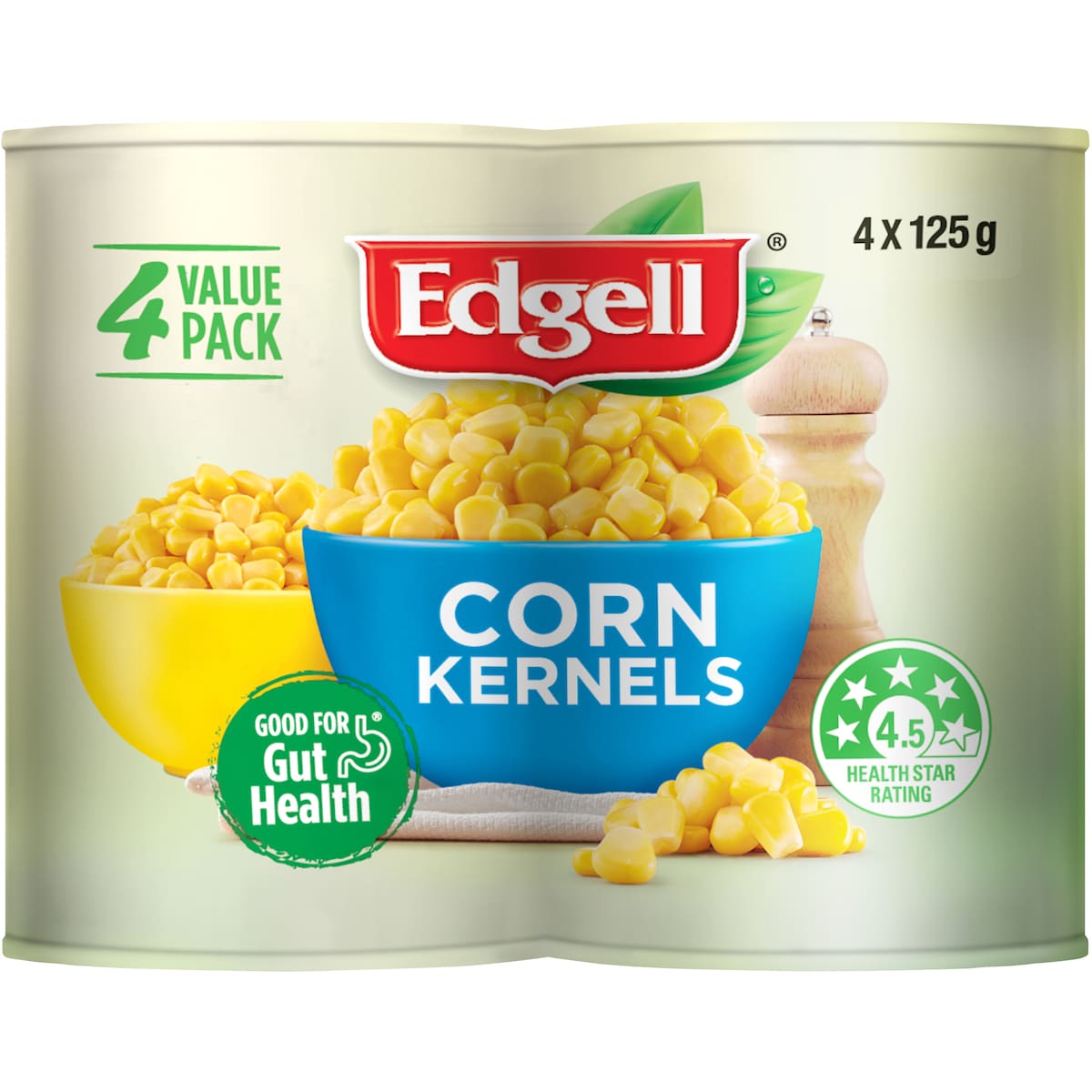 Edgell Grown Sweet Corn Kernels 125g X 4 Pack