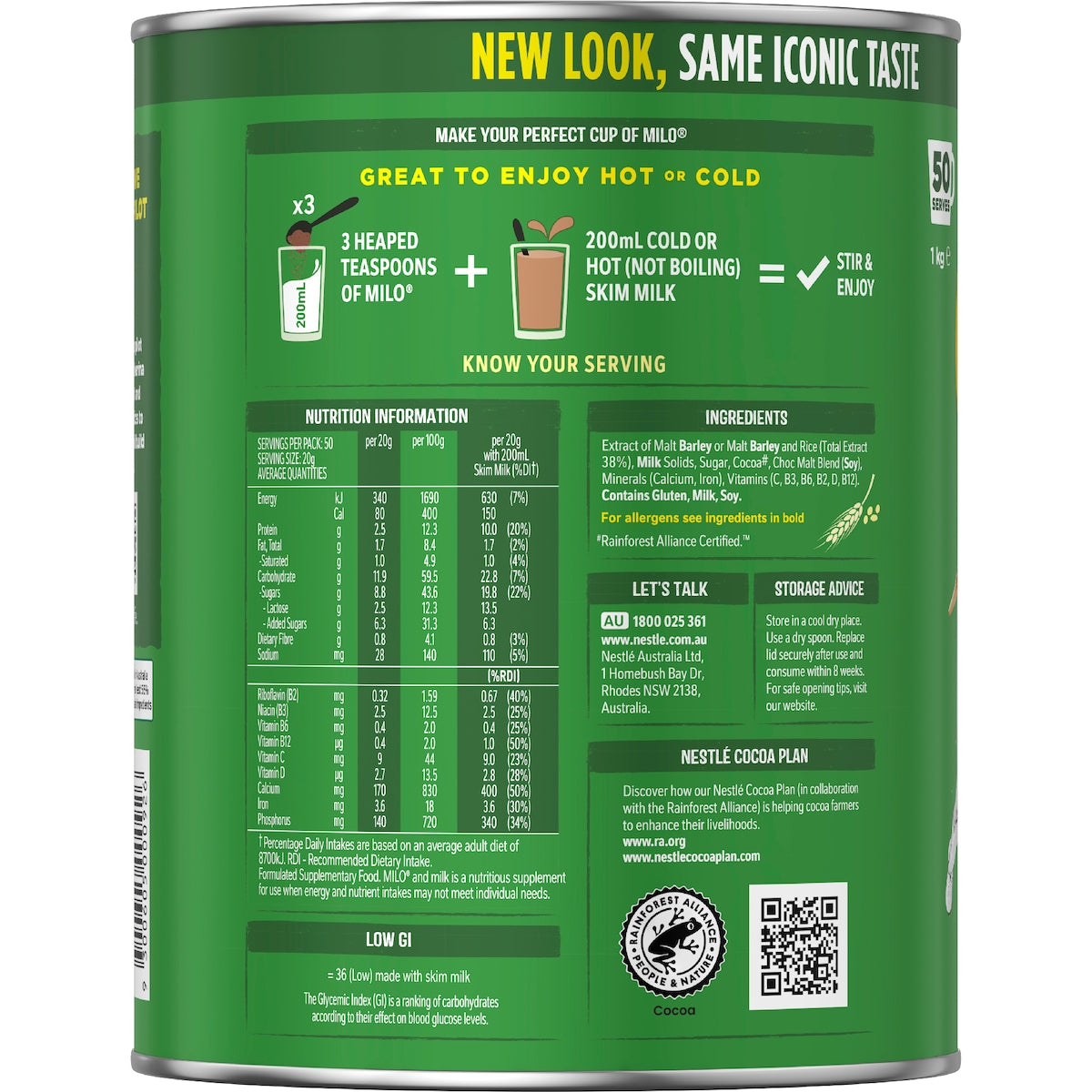 Milo Malt Drinking Chocolate Powder Hot Or Cold 1kg