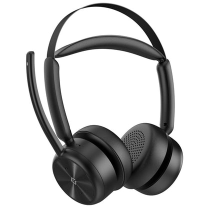 EMEET GeniusCall Wireless On-Ear Headset with Charging Base Black HS80