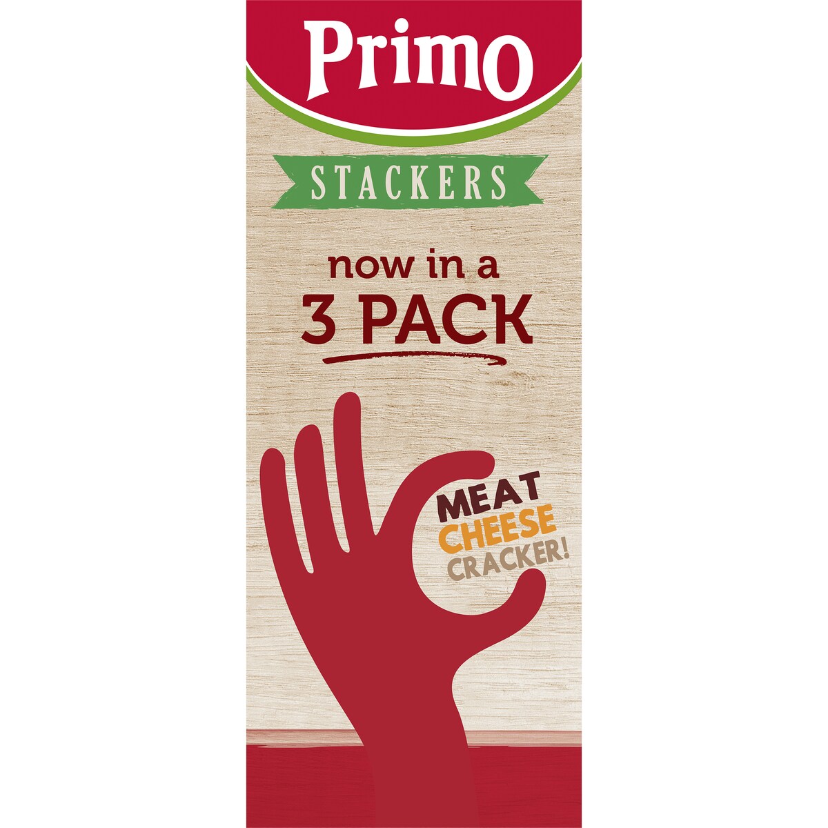 Primo Stackers Mild Salami Cheddar Cheese & Crackers 3 Pack