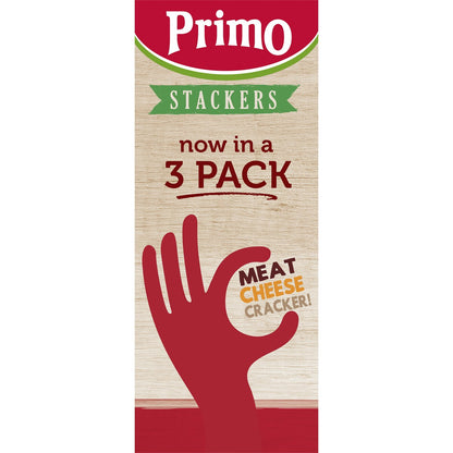 Primo Stackers Mild Salami Cheddar Cheese & Crackers 3 Pack