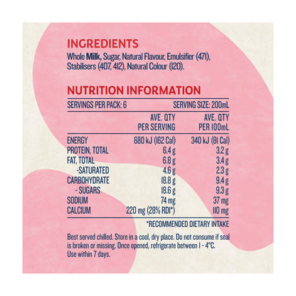 Devondale Moo Flavoured Strawberry Multipack Milk 200ml - 6 pack