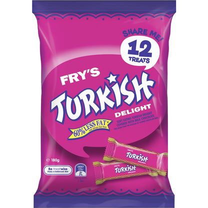 Cadbury Frys Turkish Delight Chocolate Mini Bars 180g 12 Pack