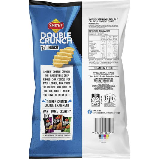 Smiths Double Crunch Potato Chips Share Pack Original 150g