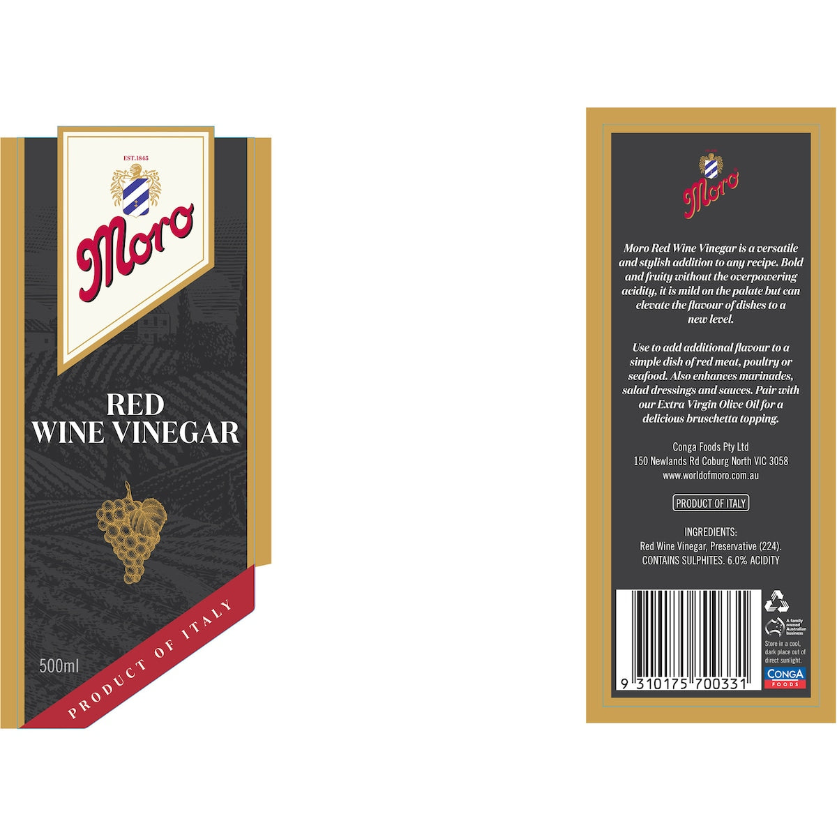 Moro Vinegar Red Wine 500ml