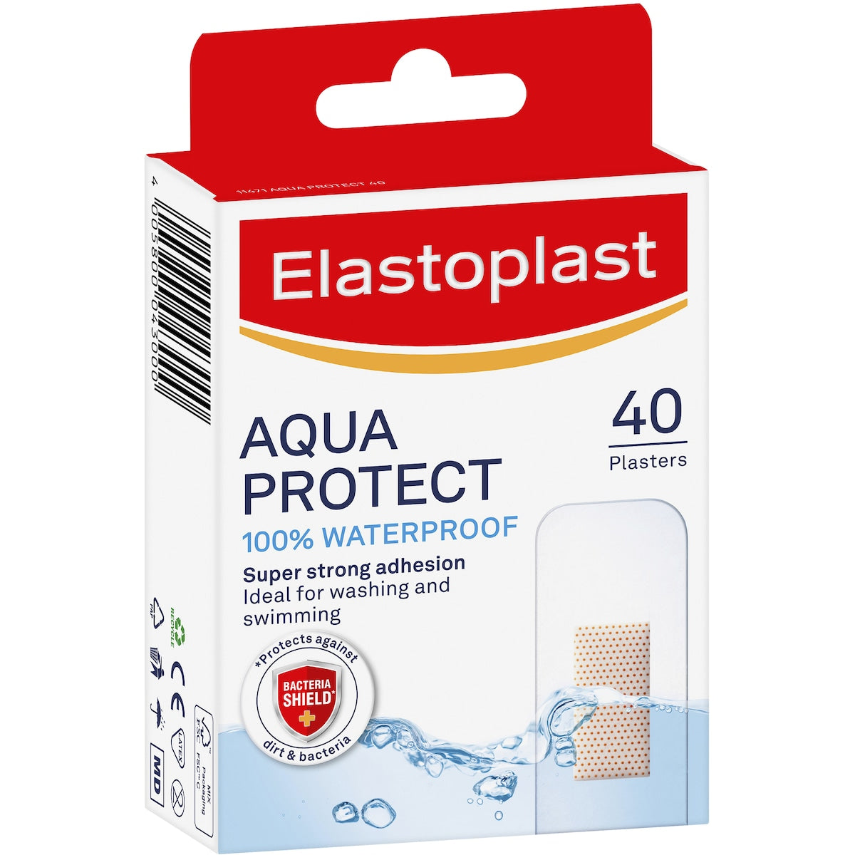 Elastoplast Aqua Protect Waterproof Plasters For Wound Protection 40 Pack