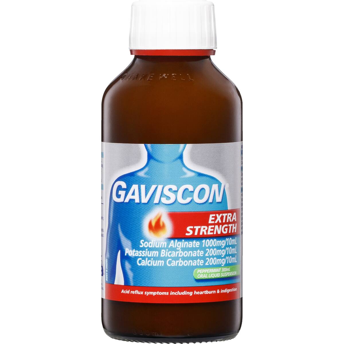 Gaviscon Extra Strength For Acid Reflux Relief Peppermint Liquid 300ml