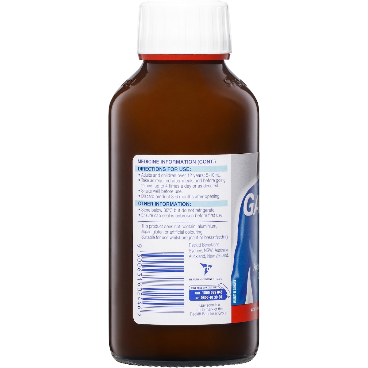 Gaviscon Extra Strength For Acid Reflux Relief Peppermint Liquid 300ml