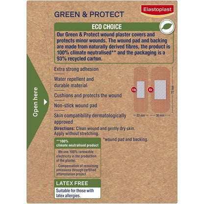 Elastoplast Green & Protect Sustainable Eco Friendly Plasters 20 Pack