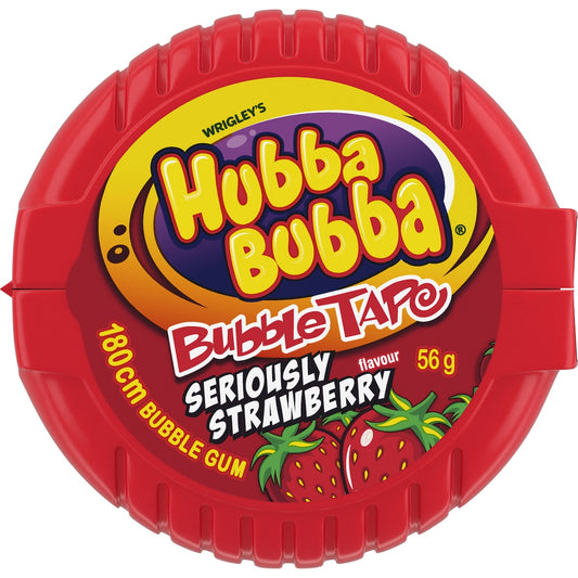 Hubba Bubba Seriously Strawberry Bubble Gum Tape 180cm 56g