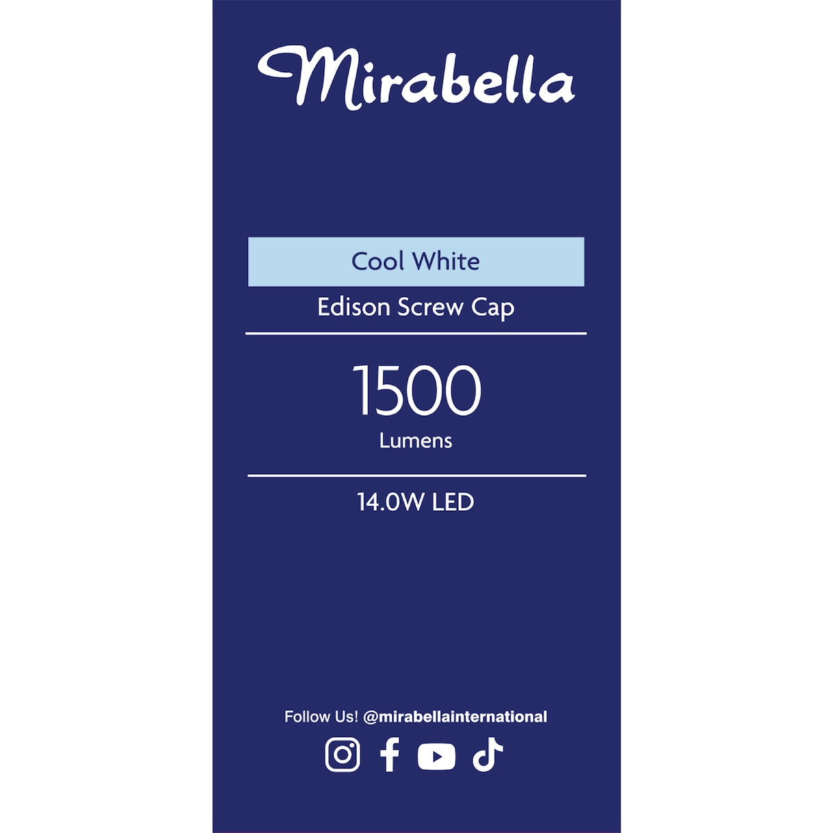 Mirabella Led Gls Es 14.0w 1500lm Cool White 2 Pack