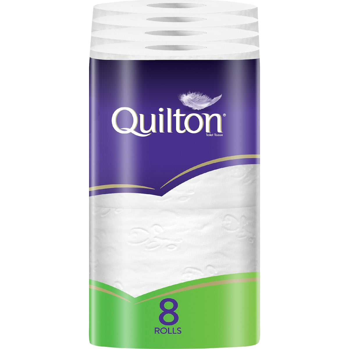 Quilton Double Length White 3 Ply Toilet Paper 8 Pack
