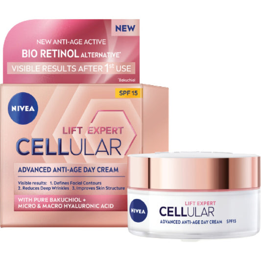 Nivea Cellular Lift Expert Face Cream Moisturiser Spf15 Each