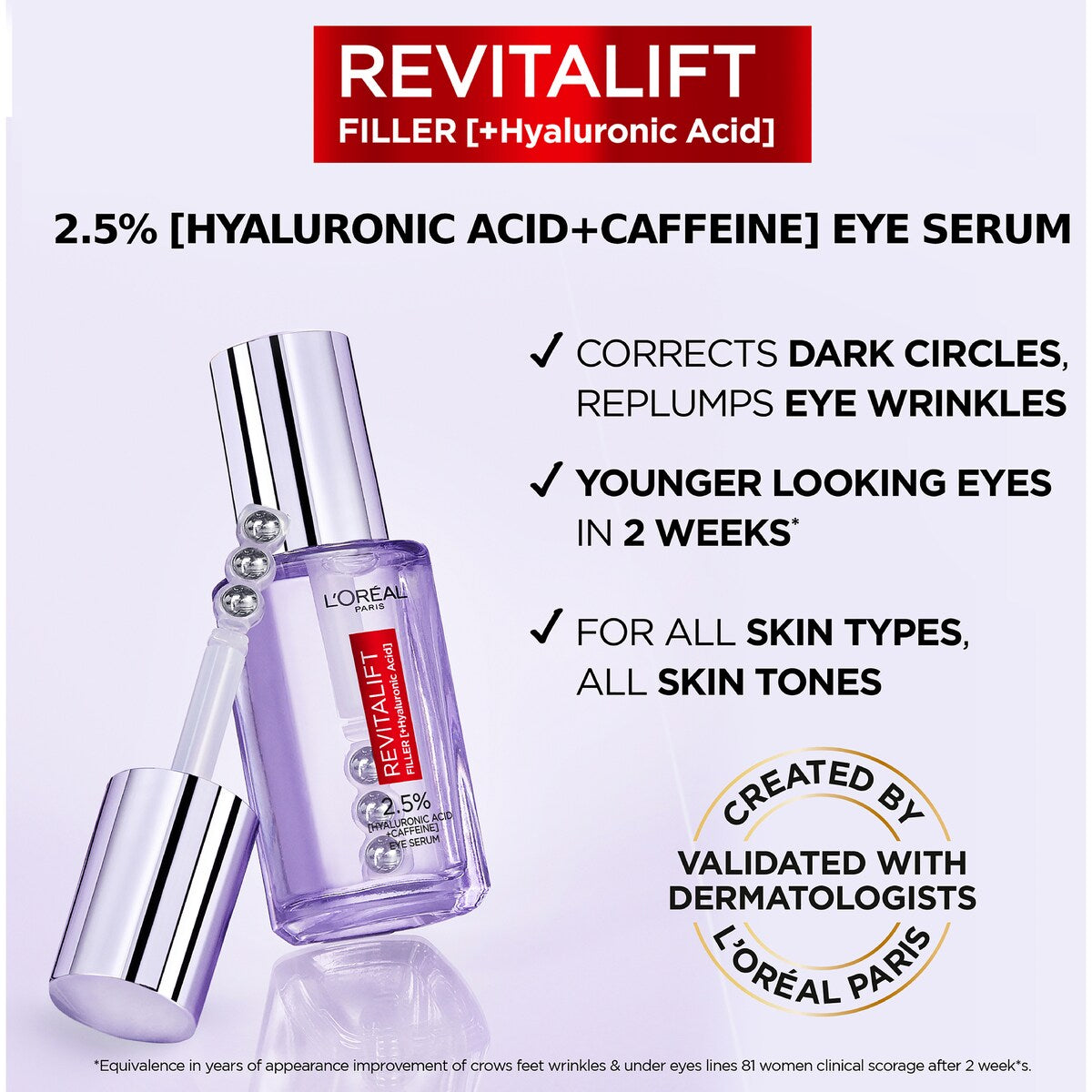 Loreal Paris Revitalift Filler Fragrance Free Eye Serum 20ml