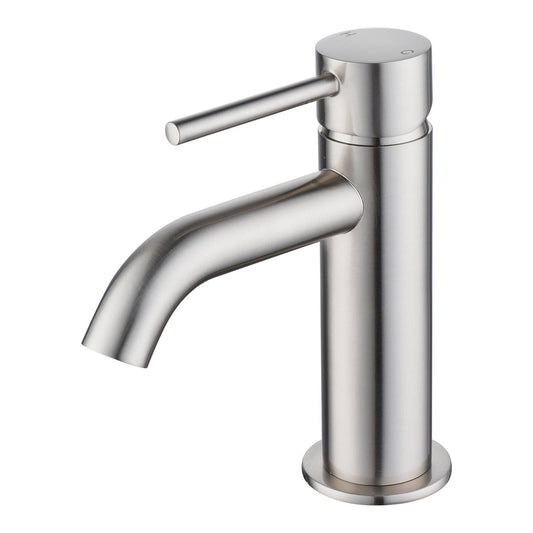 Mondella Resonance 25mm Brushed Nickel Curved Spout Basin Mixer