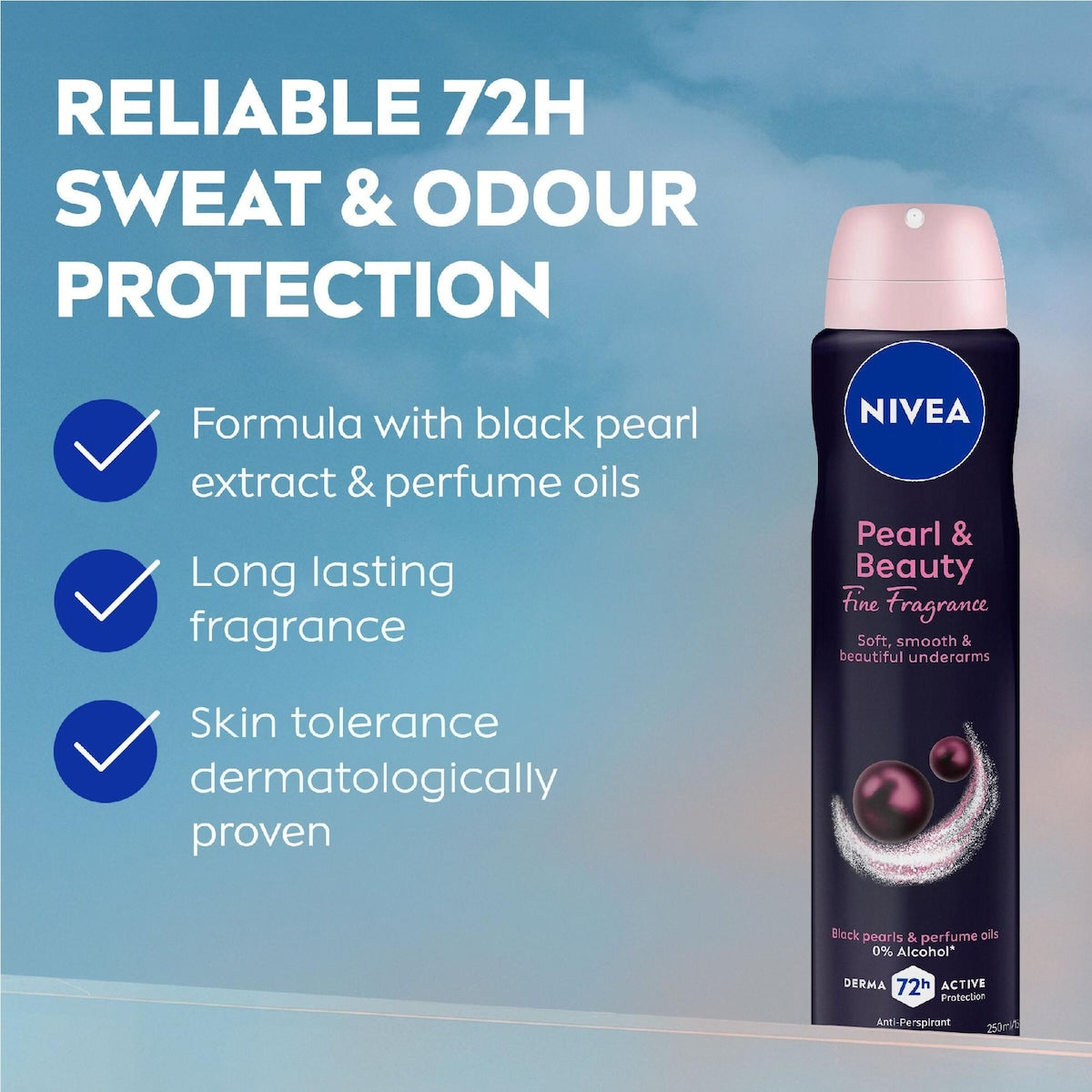 Nivea Black Pearl & Beauty Antiperspirant Deodorant 250ml