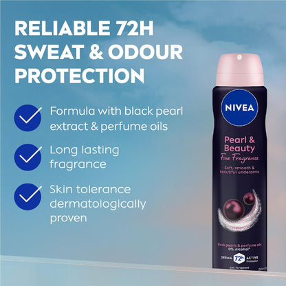 Nivea Black Pearl & Beauty Antiperspirant Deodorant 250ml