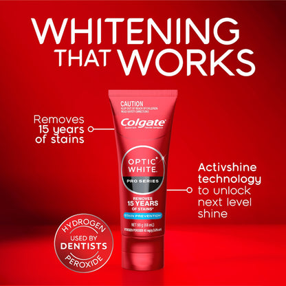 Colgate Teeth Whitening Toothpaste Pro Optic White Stain Prevention 80g