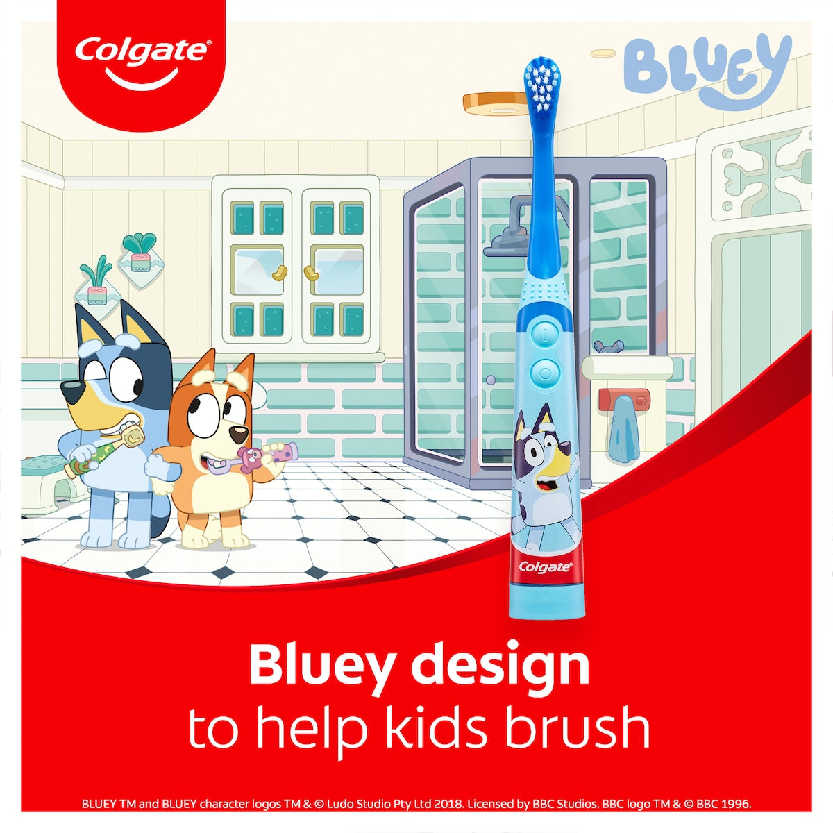 Colgate Kids Toothbrush Battery Sonic Bluey Extra Soft For 3+ Years Each