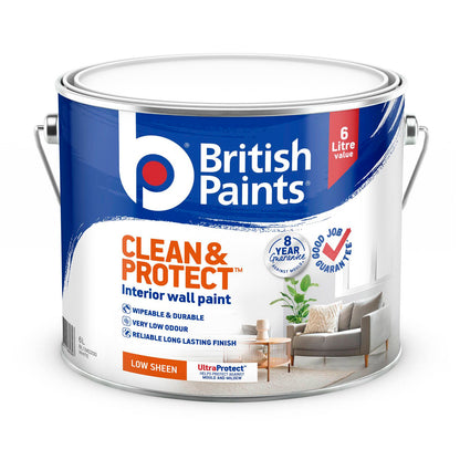British Paints Low Sheen Interior Paint - 6L - White