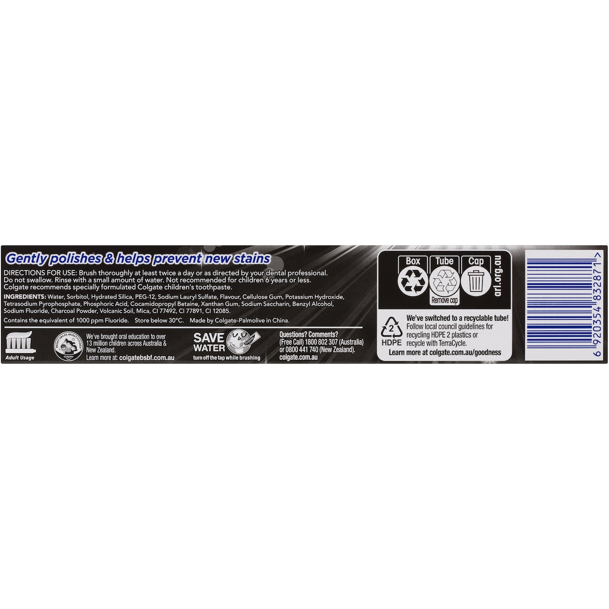 Colgate Advanced Whitening Toothpaste Charcoal 180g