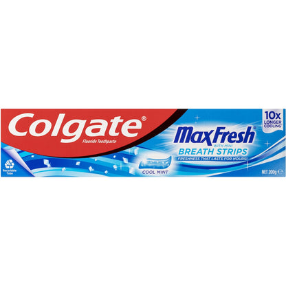 Colgate Max Fresh Toothpaste With Mini Breath Strips Cool Mint 200g