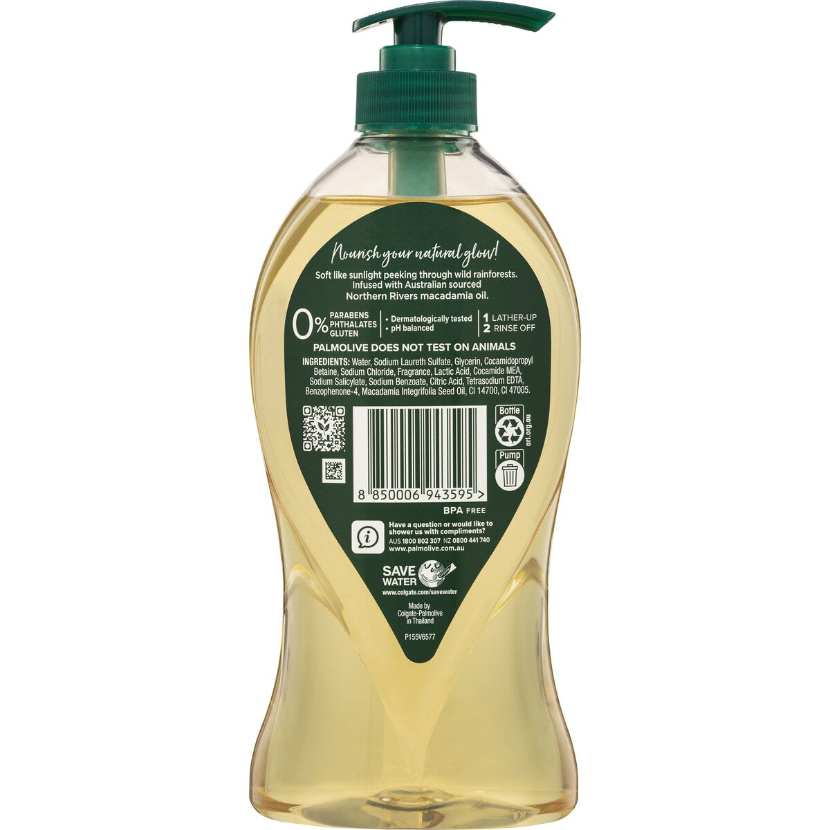 Palmolive Body Wash Shower Gel Luminous Oils Macadamia Peony 750ml