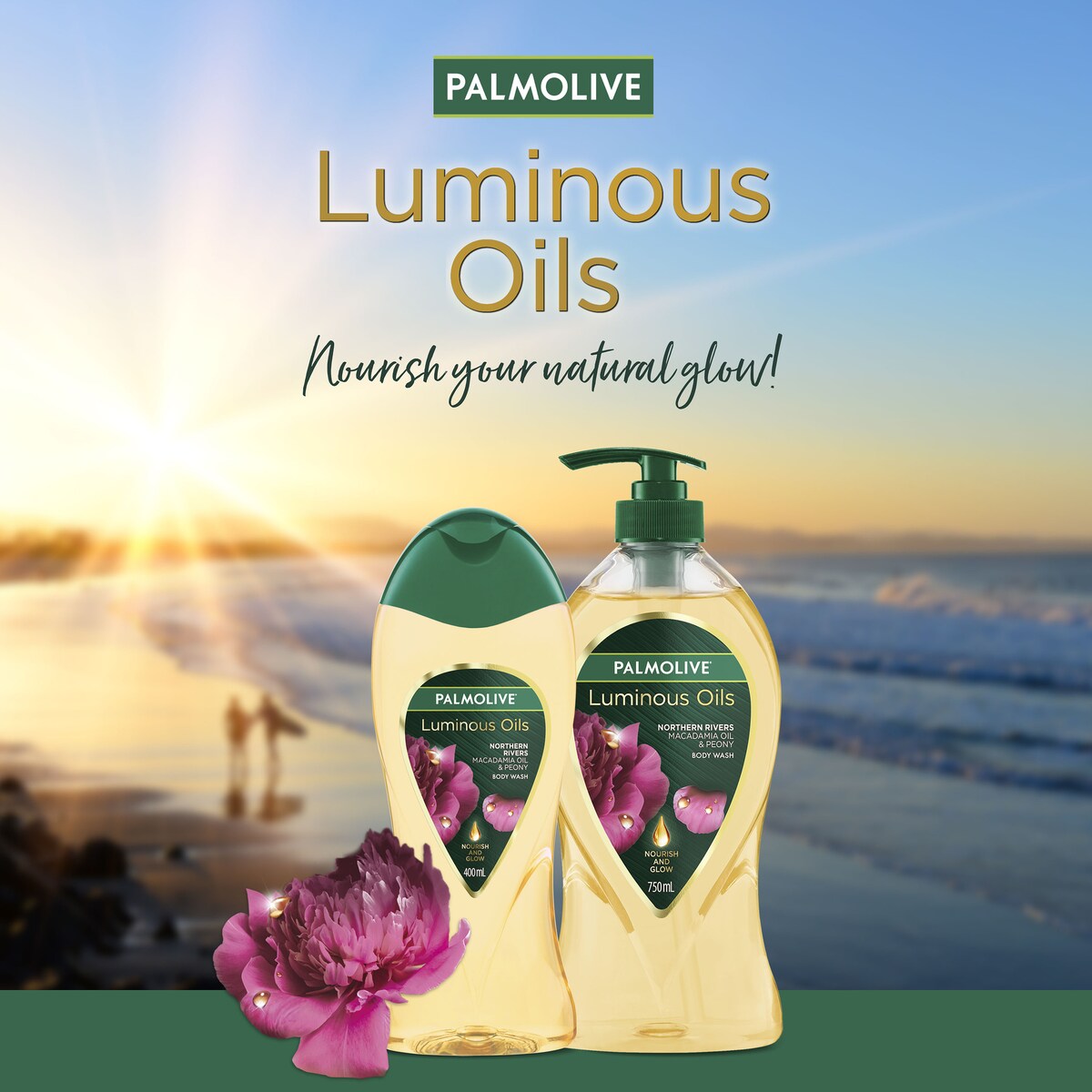 Palmolive Body Wash Shower Gel Luminous Oils Macadamia Peony 750ml