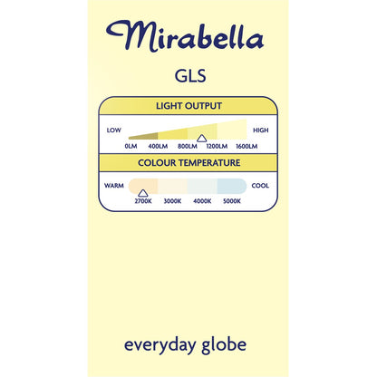 Mirabella LED GLS BC 11W 1000lm Warm White 2 pack