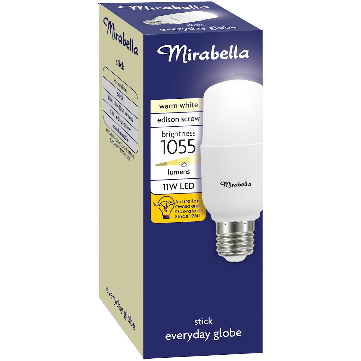Mirabella LED Stick T45 11W 1055lm Edison Screw Warm White Globe each
