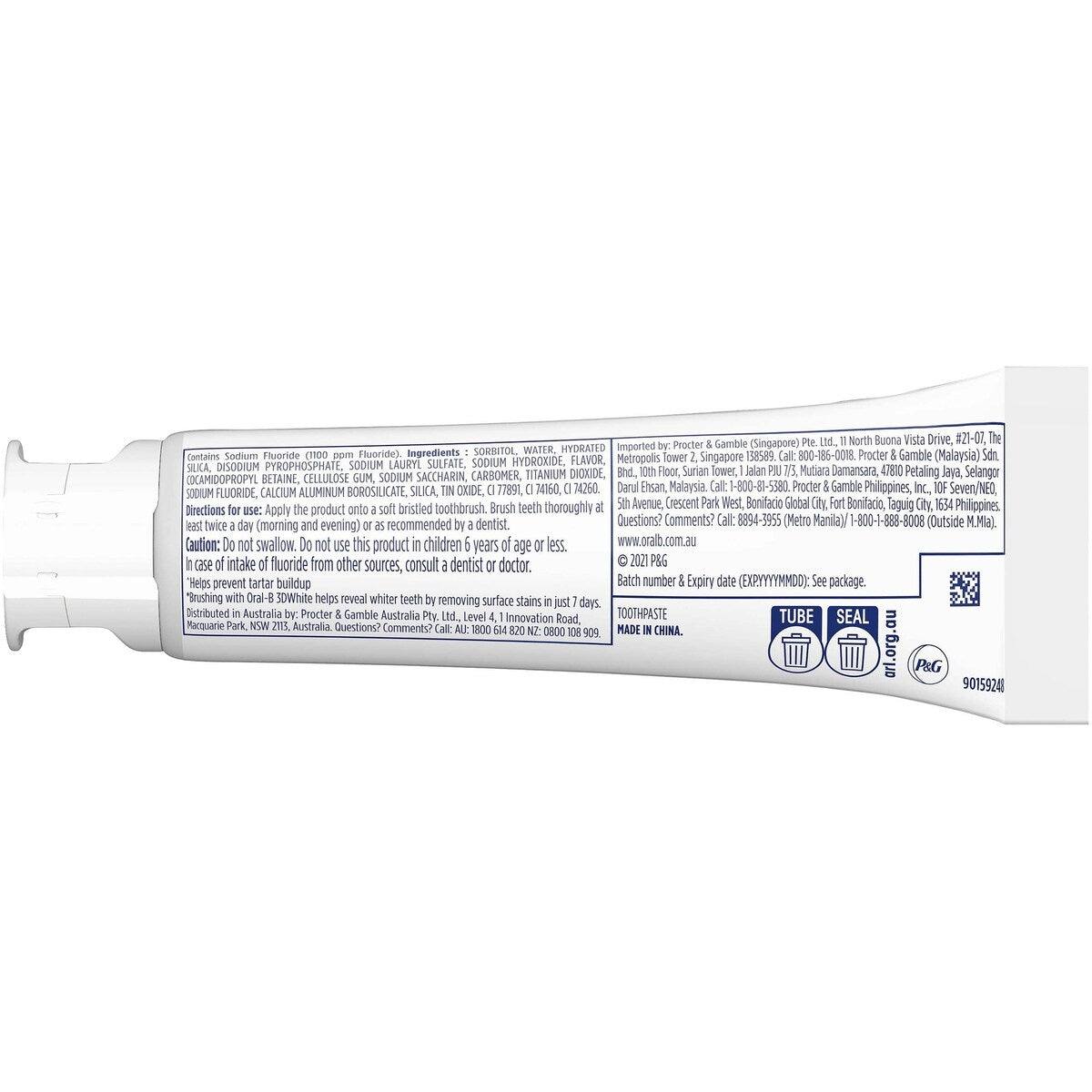 Oral-b 3d White Strengthens Enamel Whitening Toothpaste 110g