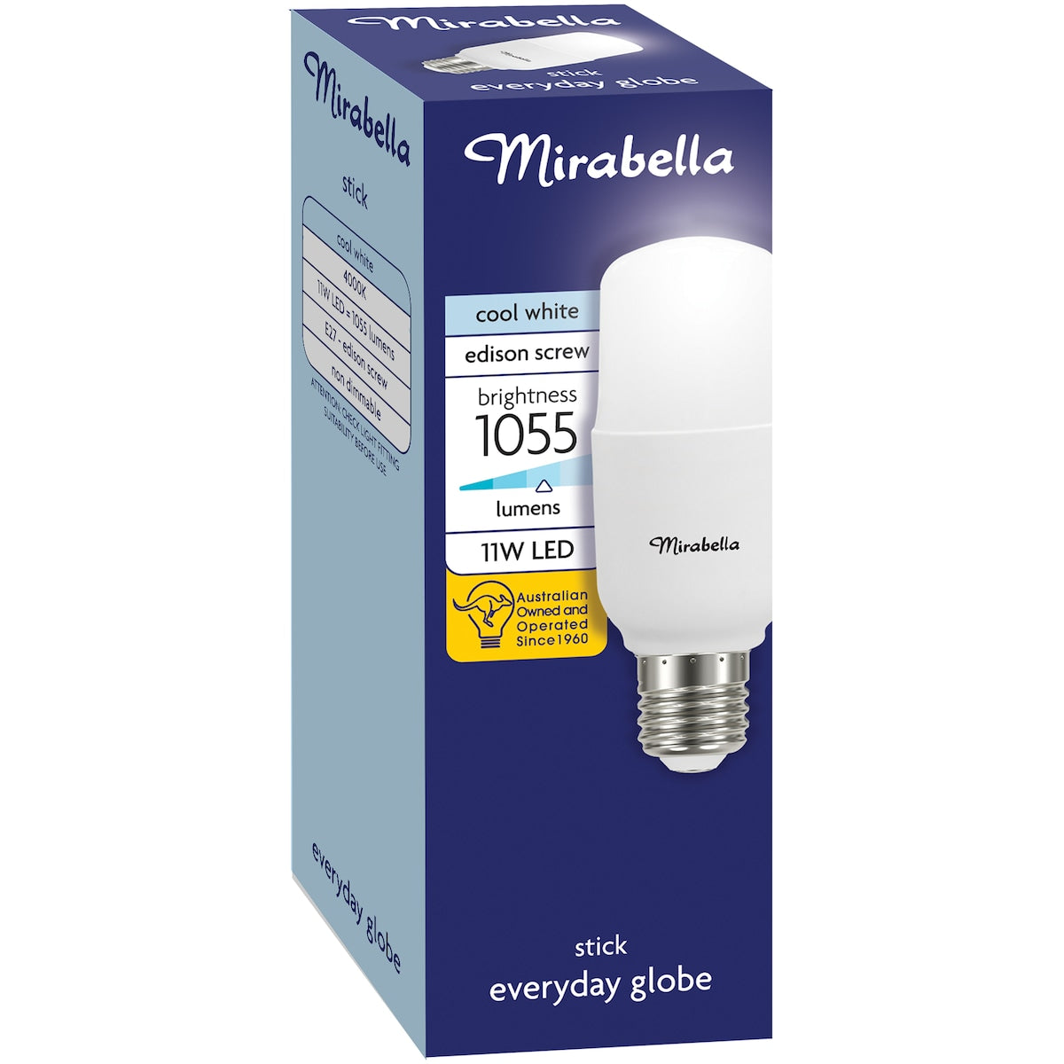 Mirabella LED Stick T45 11W 1055lm Edison Screw Cool White Globe each
