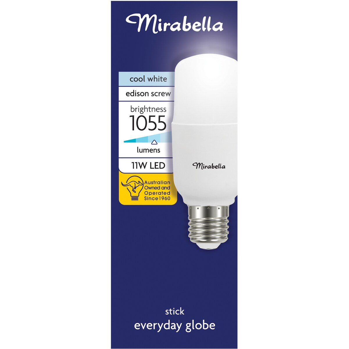 Mirabella LED Stick T45 11W 1055lm Edison Screw Cool White Globe each