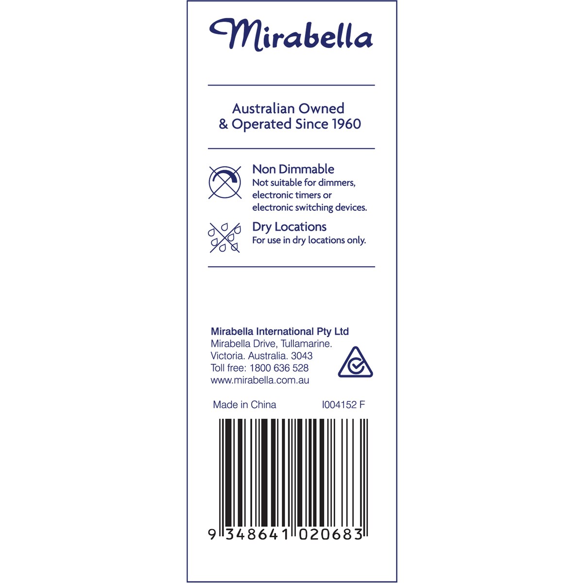 Mirabella LED Stick T45 11W 1055lm Edison Screw Cool White Globe each