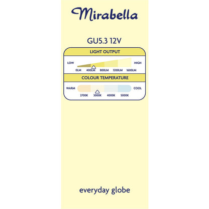 Mirabella 6w Led Gu5.3 12v Warm White Globe 2 Pack Each