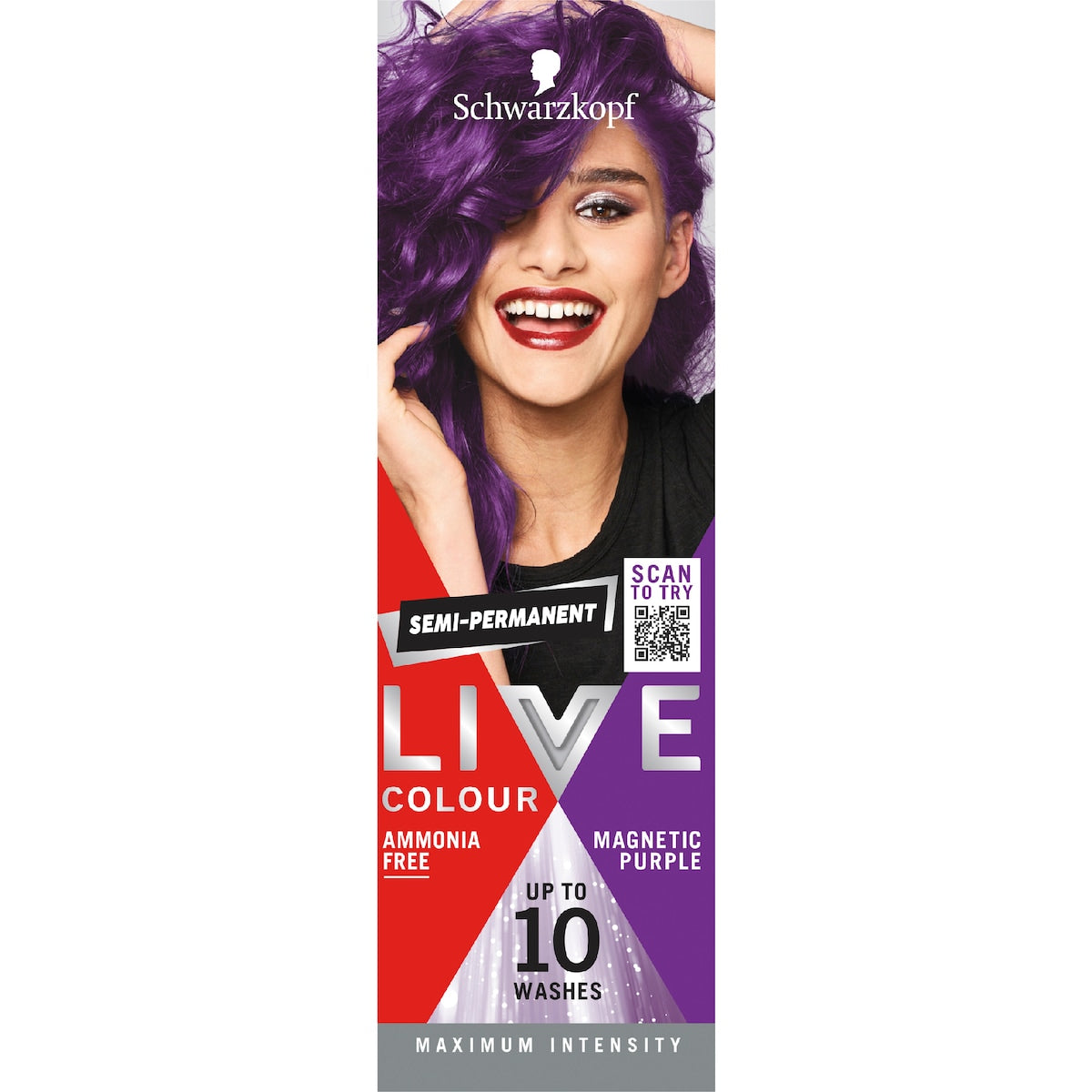 Schwarzkopf Live Colour Hair Dye Semi Permanent Magnetic Purple Each