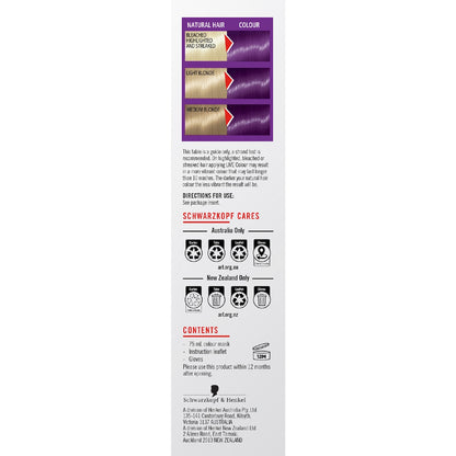 Schwarzkopf Live Colour Hair Dye Semi Permanent Magnetic Purple Each