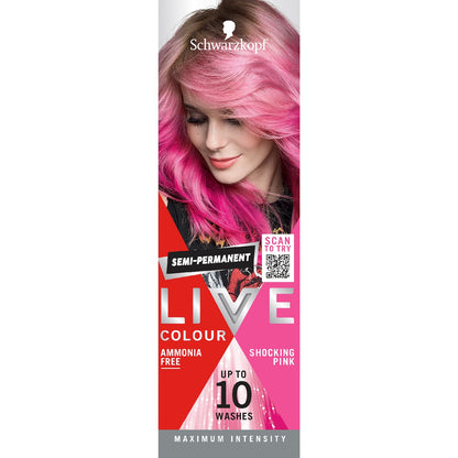 Schwarzkopf Live Colour Hair Dye Semi Permanent Shocking Pink Each