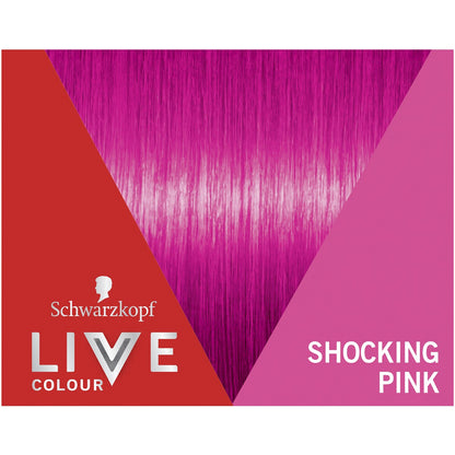 Schwarzkopf Live Colour Pink Hair Dye Shocking Pink Semi Permanent each